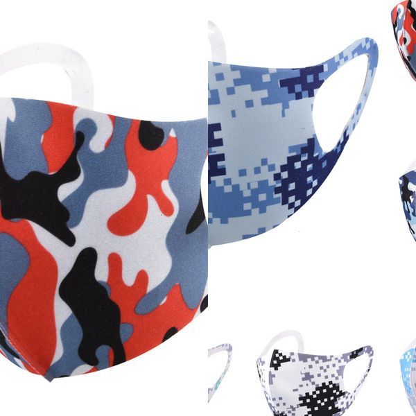 

u6vueu factory price washable reusable anti-dust elastic camouflage mouth masks camo print designer dust filtrition face mask 6 n