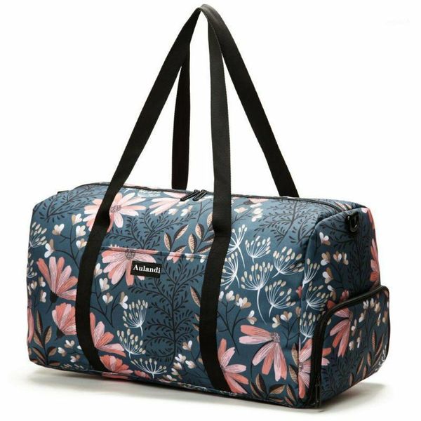 

outdoor bags 2021 women sport gym bag oxford flower handbag shoulder large leisure travel luggage1