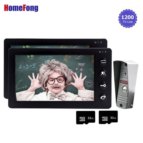 

video door phones homefong doorbell phone intercom 1200tvl wired 7 inch 2 monitors support motion detection ir vision for villa home1