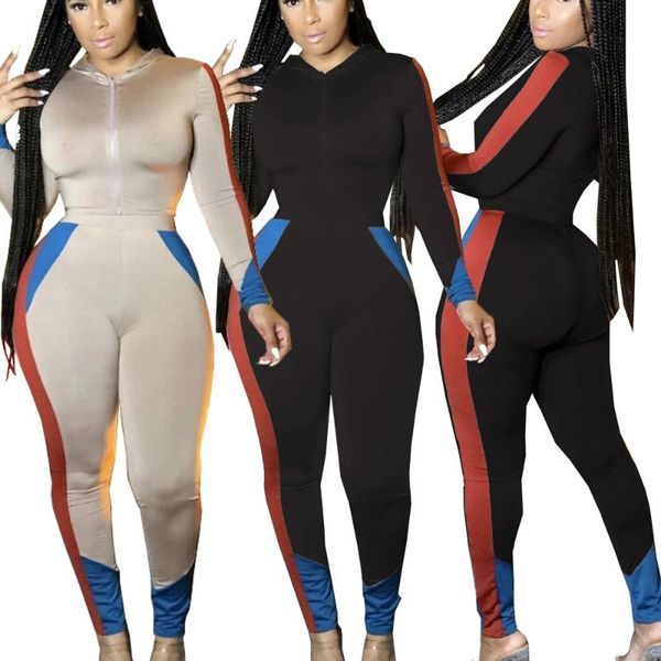 

women's tracksuits xt081 patchwork two piece sets women 2021 autumn crop +fitness leggings sportswear female fitness outfits, Gray