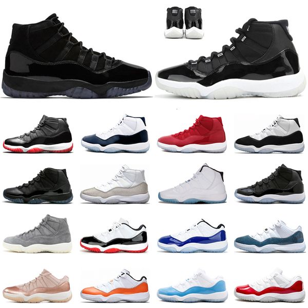 

shoes 11 25th anniversary jumpman basketball 11s high low white bred concord 45 space jam prom night mens trainers sports sneakers, Black