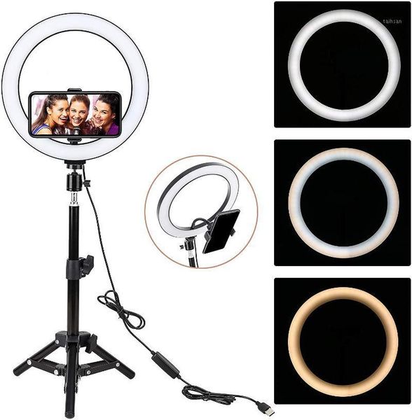 

flash heads zayex 10" video light dimmable led selfie ring usb lamp pography with phone holder for makeup youtube1