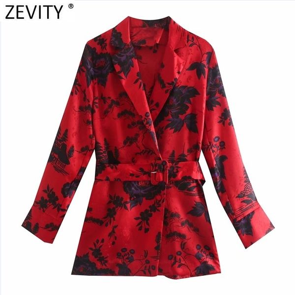 

zevity new women vintage flower print casual red smock blouse ladies long sleeve sashes kimono shirts chic femininas ls7312 201126, White