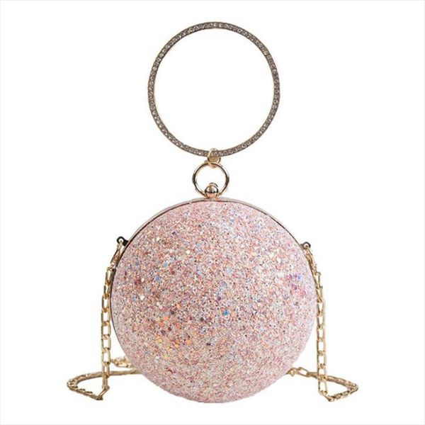 

women evening bags bridal wedding party handbag sequined designer round ball bag messenger bag fashion shoulder