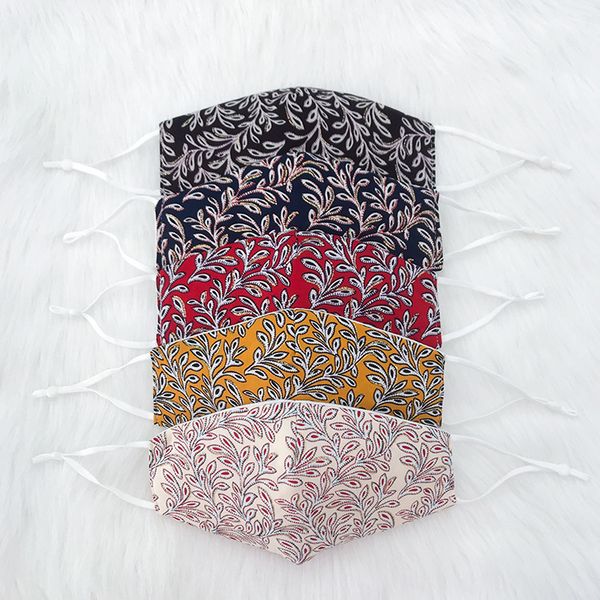 

dhl shipping floral print mask with adjustable ear loop washable reusable face cover for men women outdoor winter warm masks kimter-c254fz, Black