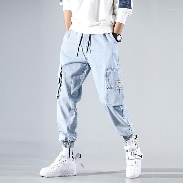 

men's jeans selling men's korean fashion student capri pants loose harem beam hip hop men designer for streetwear1, Blue