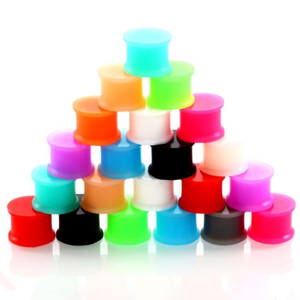 

1pair sile ear tunnel plugs and gauge earring fashion round ear gauges saddle plug tunnel flesh piercing oreja dilataciones q bbymuk, Silver