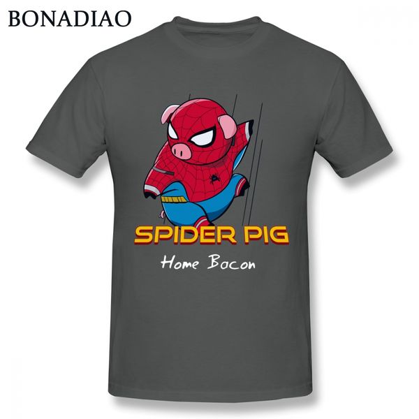 

100% cotton 2018 spider pig t-shirt men's quality short sleeve s-6xl t-shirt sport hooded sweatshirt hoodie