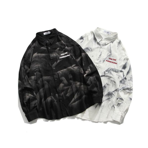 

2021 heyhenry tie-dye retro make male shirts new fashion trend design 2gpt, White;black