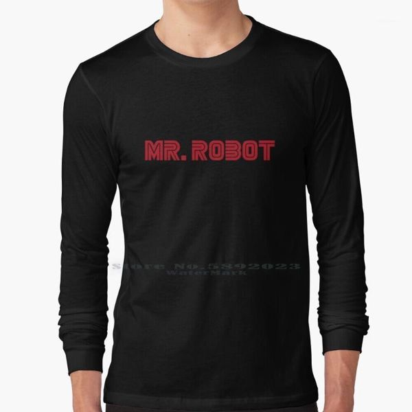 

mr. robot long sleeve t shirt 100% pure cotton big size mr robot1, White;black