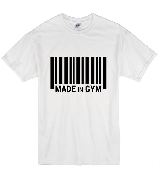 

2019 new men t-shirt made in gyms funny barcode workout work out t shirt tshirt mens womens gift sport hooded sweatshirt hoodie