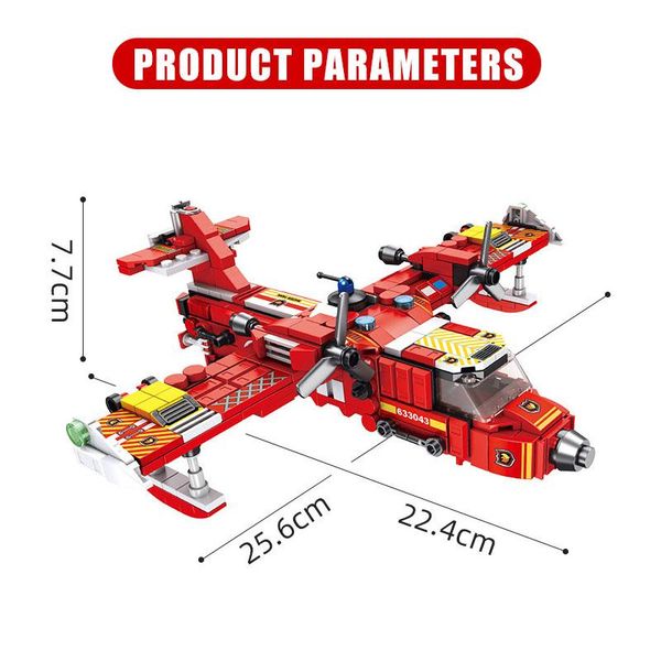 

572pcs fire rescue aircraft 12 in 1 helicopter building blocks city police firefighter bricks children boys toys christmas gift wmtmmz