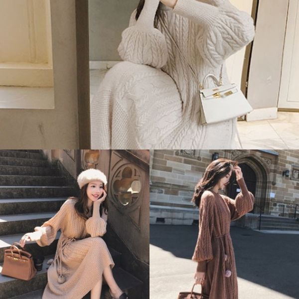 

pwhdo сеть красный с нежным отдел рекомендовал пузыря dressdress трикотажного свитера dressdress рукав девушка зимой 2019 новый skir вверх с, Black;gray