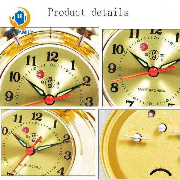 

other clocks & accessories alarm clock playing bells round simple modern sleeping wind mechanical copper core retro old metal loudly pointer