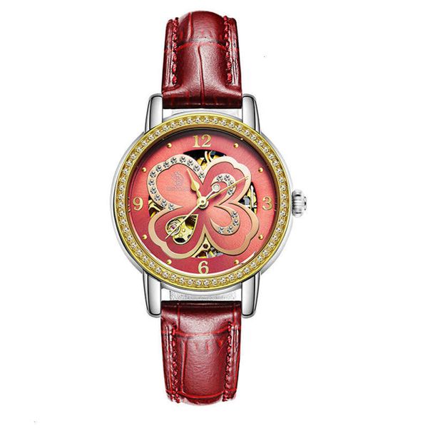 

four women's grass senors classic leaf watch 118 automatic mechanical watch waterproof gift watch oz7g, Slivery;brown