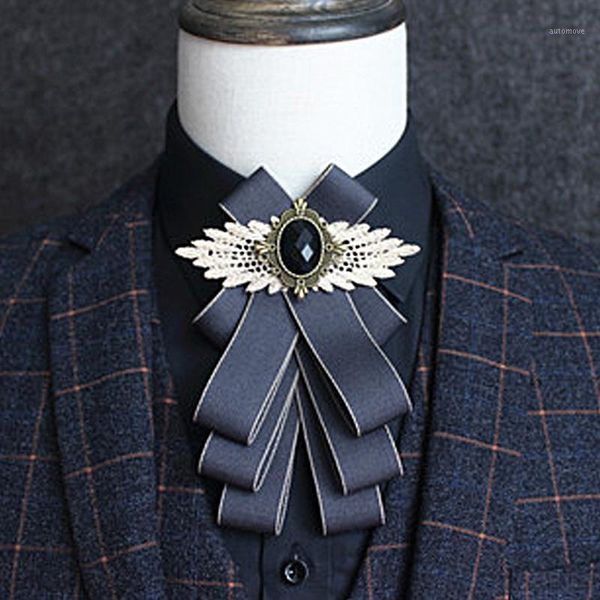 

fashion high-end style bow ties multi-layer neckties bow tie for men groomsmen men wedding ties jewelry accessories1, Black;gray