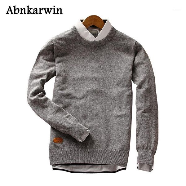 

mens autumn winter pullover sweaters fashion man solid knitted sweater o-neck cotton knitwear clothing 2018 pull homme1, White;black