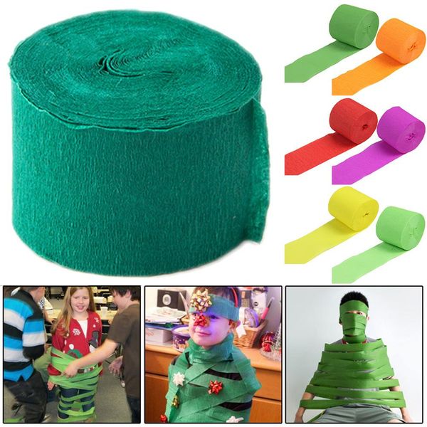 

10pcs 10m crinkled paper diy gift wrapping roll handcraft party xmas decor diy crafts solid color durable streamers bbyfac