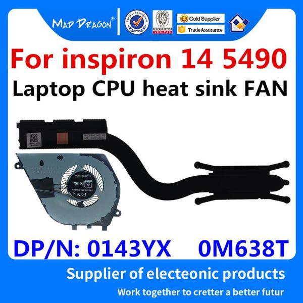 

lapnew original cpu heatsink fan assembly for inspiron 14 5490 cpu fan and heatsink dp/n/: 143yx 0143yx m638t 0m638t