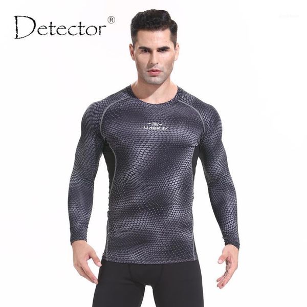 

running jerseys detector fitness long sleeve shirt mens sport compression tight exercise workout sportswear1, Black;blue