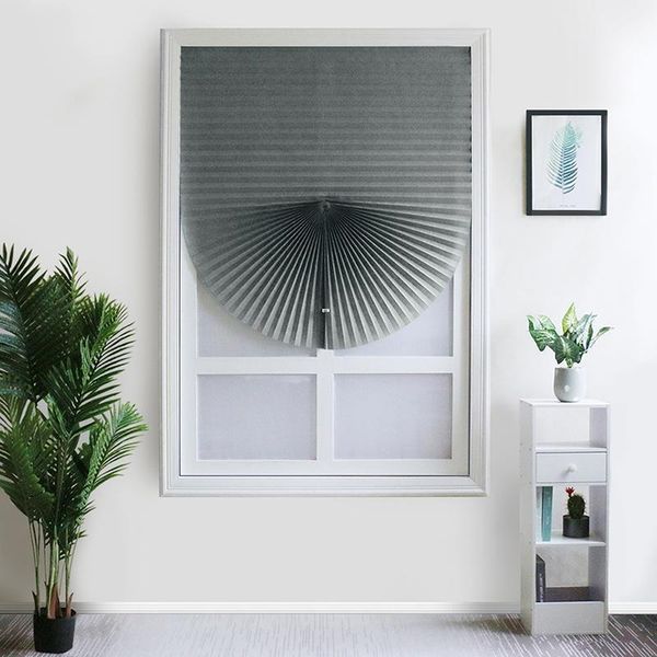 

self-adhesive pleated blind curtains half blackout bathroom windows curtains shades window door1