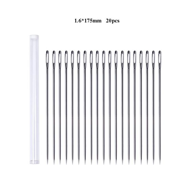 

21pcs 175мм большой размер большой длинные стальные иглы большие отверстия швейные иглы главная рука швейные инструменты с иглой бутылки wmt