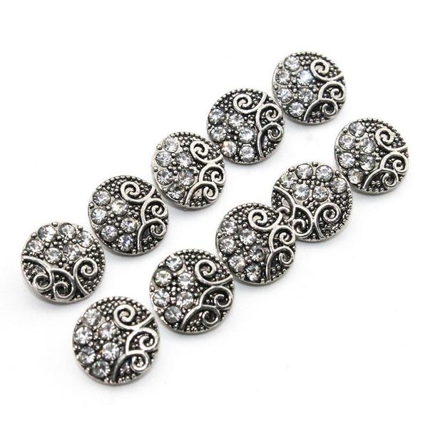 

6 colors 10pcs lot crystal 12mm metal snaps button for women's bracelet metal snap bracelets necklace jewelry h bbycxl
