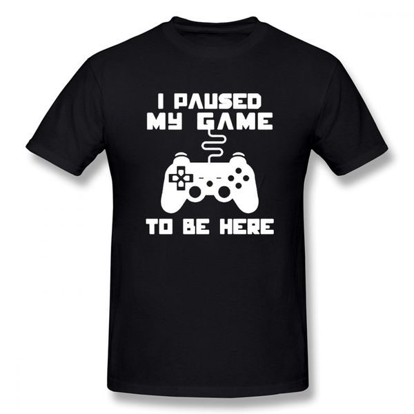 

i paused my game to be here men t-shirt funny video gamer gaming player humor joke t shirts letter print sport hooded sweatshirt hoodie