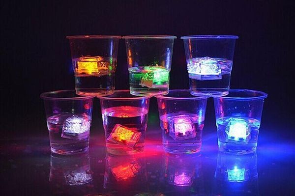 

mini ice square changing glowing lights led color cubes blinking flashing novelty party supply for p