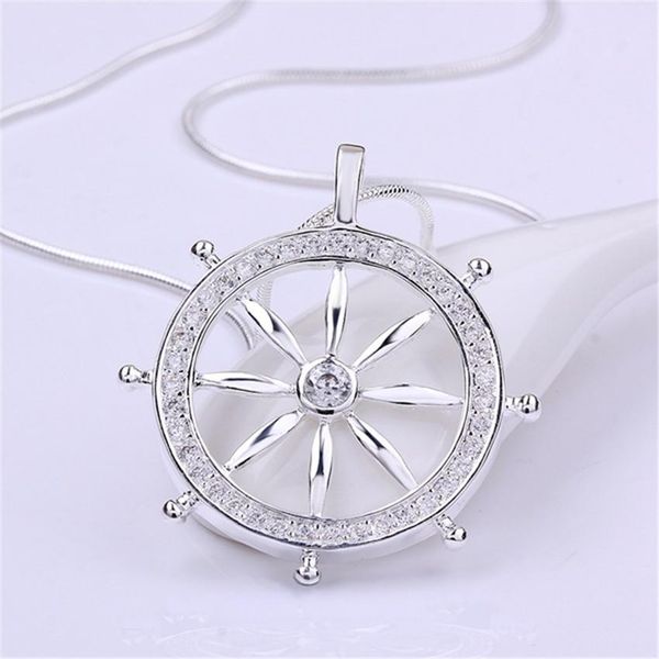 

new listing classic rudder crystal pendants silver color crystal necklace for women lady men's fashion jewelry n679 h sqccbs