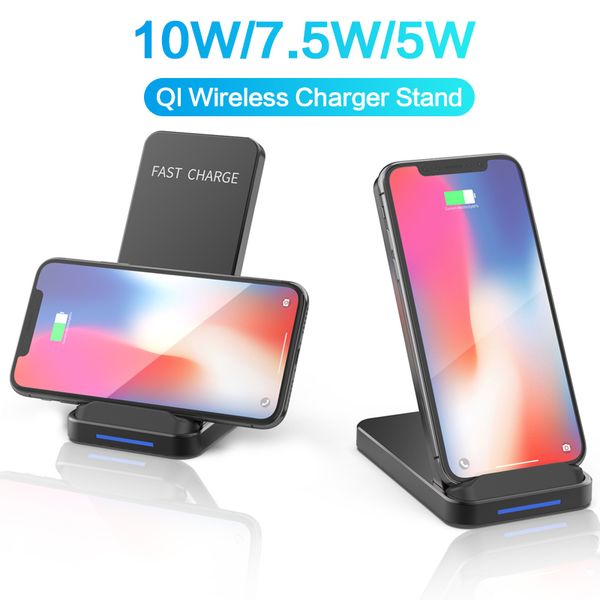 

iphone 11 pro x 8 plus samsung s9 s10 fast qi wireless charger stand phone holder for xiaomi huawei sony