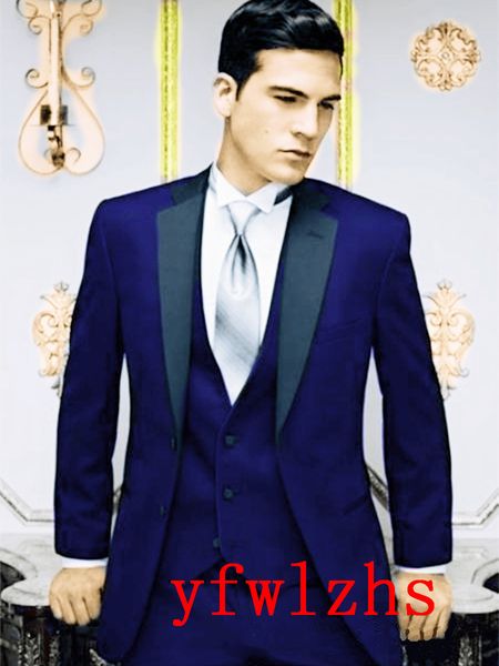 

new style two buttons handsome notch lapel groom tuxedos men suits wedding/prom/dinner man blazer(jacket+pants+tie+vest) w694, Black;gray