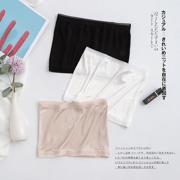 

natural mulberry silk lace knitted silk sling tube wrapped chest bottoming anti-empty bodice tube bandeau damskie1, Black;white