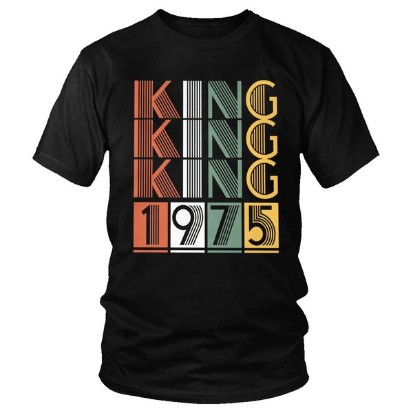 

fashion male king 1975 short sleeve leisure 45 years old 45th birthday gift plus size apparel sport hooded sweatshirt hoodie men t shirt