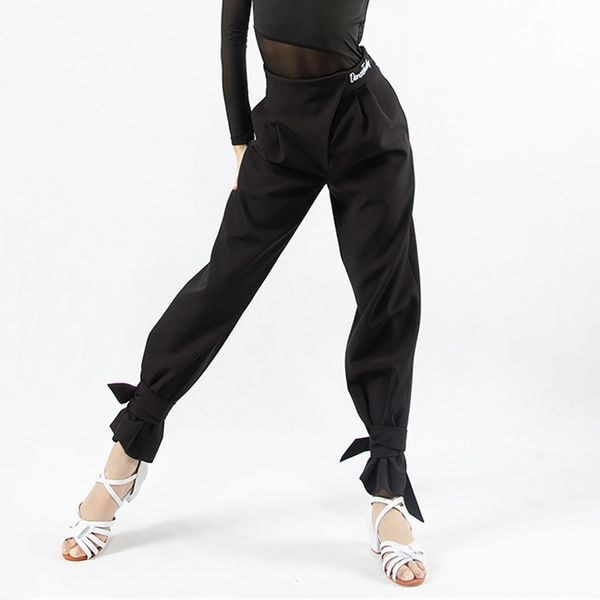 

latin dance pants girls black ballroom practice wear stgae costume tap dancewear salsa dance outfit american clothing jl2563, Black;red