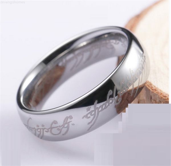 

18k tungsten steel men's rings, Silver
