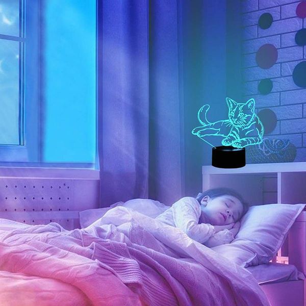 

иллюзия декоративная 3d лампа светодиодная ночная светлая освещая детская лампа 7 цвет изменение сенсорный кнопка 1.5m usb кабельные настоль