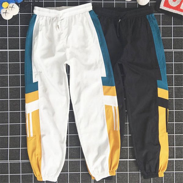 

2020 осень и зима мода стиль контраст улица спортивные брюки мужчины и женщины брюки свободные пара высокого качества современные модные брю, Black
