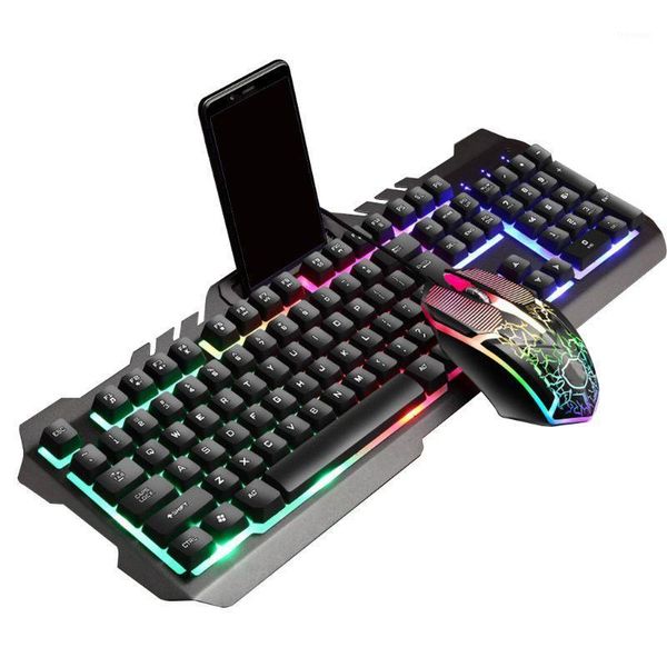

wired gaming keyboard mouse combo set colorful led backlit computer keyboad 103f1