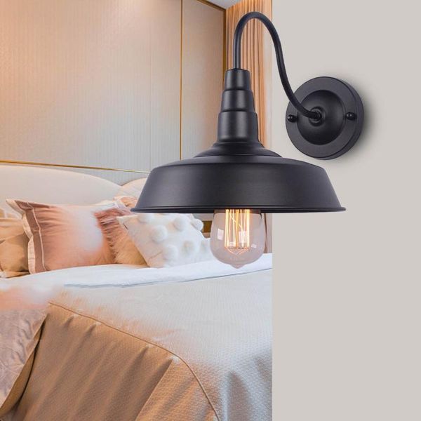 

110-220v vintage loft led wall lamp for home industrial decor retro bathroom lighting iron lampshade e27 wall light fixtures