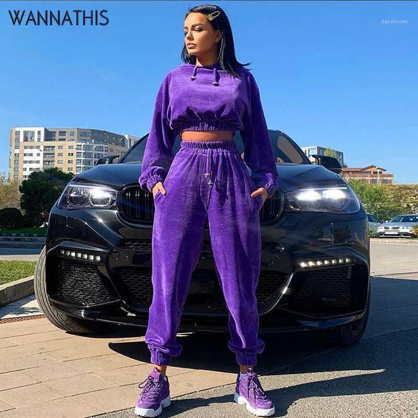 

wannathis hooded jackets women 2 piece set autumn winter and sporting pants sweat suit two piece outfit matching sets soft1, White
