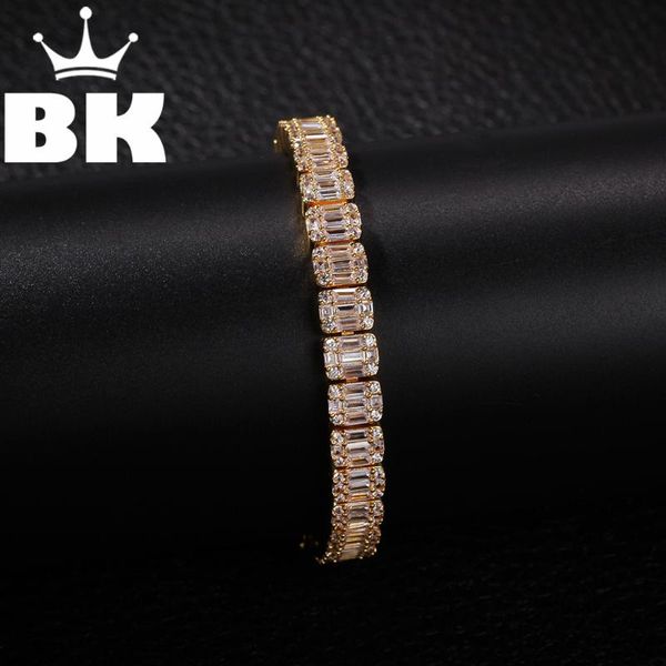 

chains the bling charm 2 columns square cubic zirconia hiphop gold silver color mens bracelets fashion jewelry