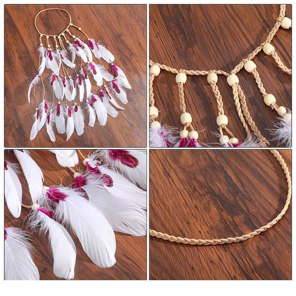 

haimeikang fashion boho peacock hairband feather headband beads braided ribbon headdress women girls elasticity hair acc qylinj
