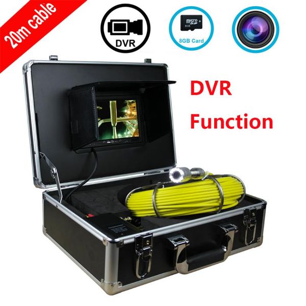 

23mm diameter pipe industrial waterproof camera system 7'' lcd monitor 20m with dvr function 8g sd card free