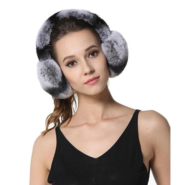 

ear muffs 2021 real rex fur earmuffs womens warmer winter kids warm lx00774, Blue;gray
