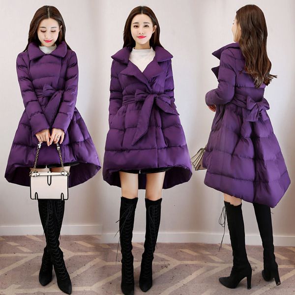 

irregular dovetail girl down korean style cotton coat women's jacket winter clothes trendy fashion elegant cloak parka y1424, Black