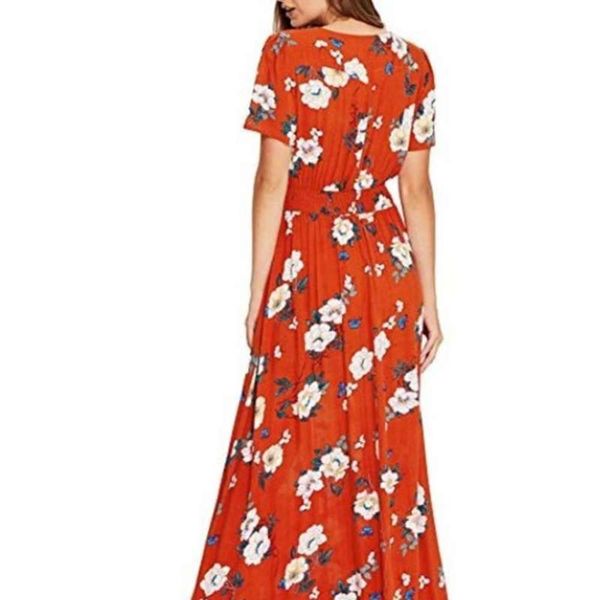 

v-neck bohemian 2019 ethnic pattern deep loose large swing dress, Black;gray