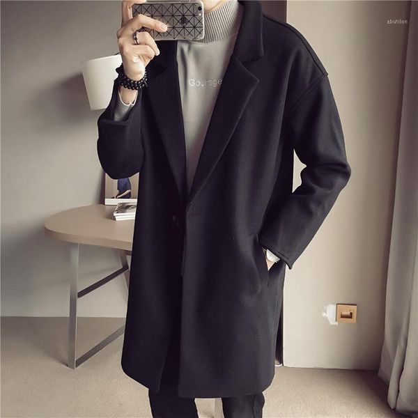 

men's down & parkas 2021 winter youth korean version of men's casual pure color loose long sleeve trend cotton clothes1, Black