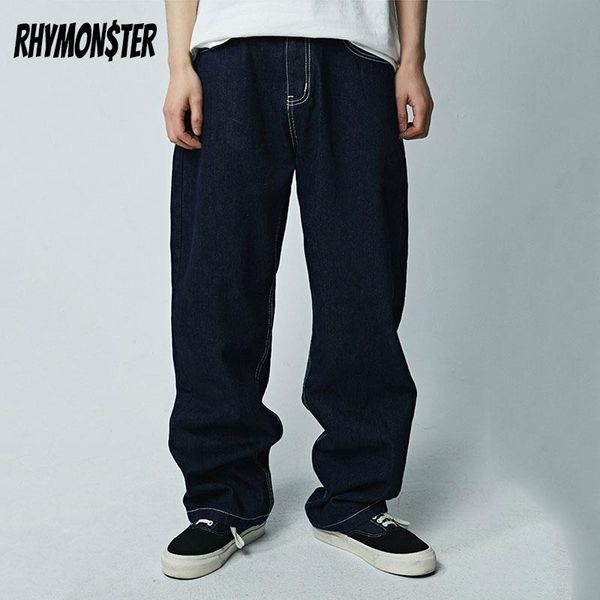 

rhymonster x redcharcoal basic straight-leg jeans, Blue