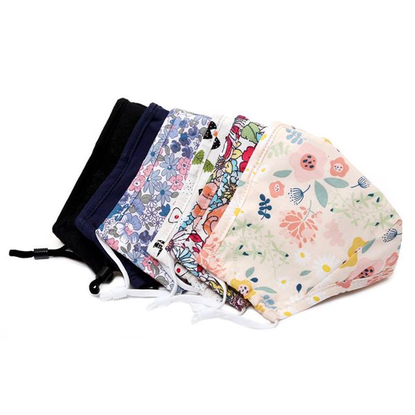 

small floral mask designer face with cotton filter dust mask respirator protective masks pm2.5 dustproof face masks